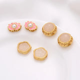6PCS 14k Plated Flower Beading Charm Beads for Jewelry Making DIY