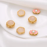 6PCS 14k Plated Flower Beading Charm Beads for Jewelry Making DIY