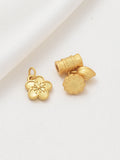 6PCS 14k Plated Flower Mini Charms for Jewelry Making DIY Supplies
