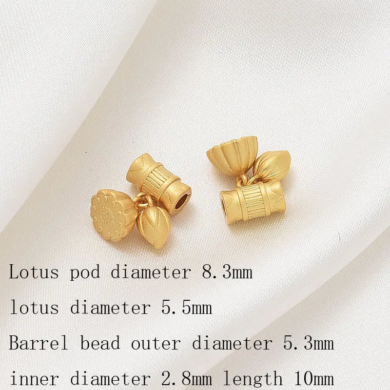 6PCS 14k Plated Flower Mini Charms for Jewelry Making DIY Supplies