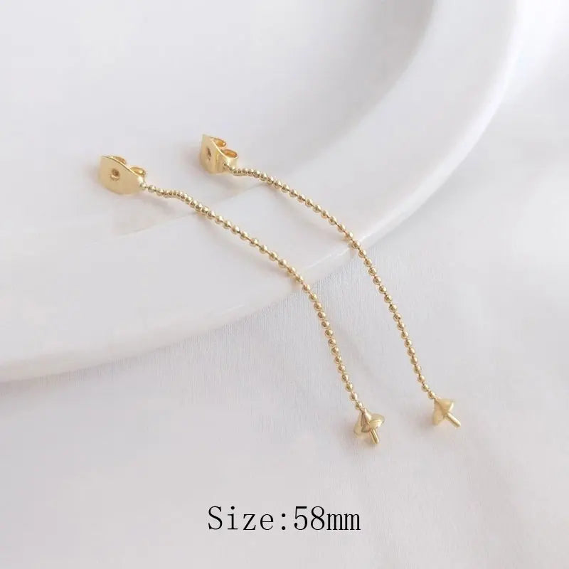 6PCS 14k Plated Tassel Chain Earrings for DIY Jewelry Making