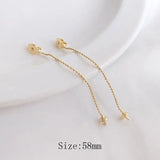 6PCS 14k Plated Tassel Chain Earrings for DIY Jewelry Making