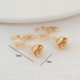 6PCS 14K Brass Rose Charms Pendants for Jewelry DIY
