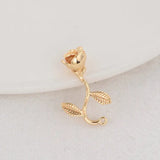 6PCS 14K Brass Rose Charms Pendants for Jewelry DIY