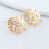 6PCS 15*17MM 14K Plated Brass Stud Earrings DIY Jewelry Making Finding