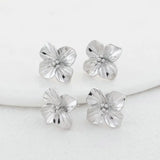 6PCS 14K Plated Brass Flowers Stud Earrings High DIY Jewelry Making Finding