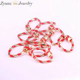 6PCS 16*25mm Enamel Oval Clasp Screw Carabiner Lock Interlocking Clasp