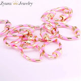 6PCS 16*25mm Enamel Oval Clasp Screw Carabiner Lock Interlocking Clasp