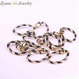 6PCS 16*25mm Enamel Oval Clasp Screw Carabiner Lock Interlocking Clasp