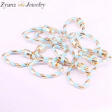 6PCS 16*25mm Enamel Oval Clasp Screw Carabiner Lock Interlocking Clasp