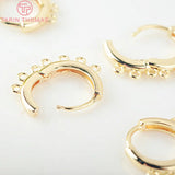 6PCS 16x15MM 24K Brass Round Earrings Hoop DIY Jewelry Making Findings