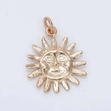 6PCS 17MM Sun Charms Pendants 24K Champagne Plated DIY Jewelry Accessories