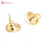 6PCS 17x18MM Champagne Brass Beads Hat Charms Pendants
