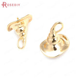 6PCS 17x18MM Champagne Brass Beads Hat Charms Pendants