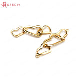 6PCS 18K Brass 2 Holes 3 Rings Charms for Jewelry Making