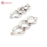 6PCS 18K Brass 2 Holes 3 Rings Charms for Jewelry Making