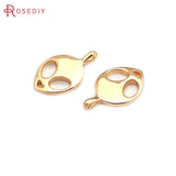6PCS 18K Brass Alien Charms Pendants DIY Jewelry Necklace Earrings