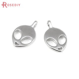 6PCS 18K Brass Alien Charms Pendants DIY Jewelry Necklace Earrings
