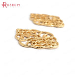 6PCS 18K Brass Curled Pattern Connect Charms Pendants DIY Jewelry Making