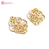 6PCS 18K Brass Curled Pattern Connect Charms Pendants DIY Jewelry Making