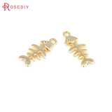 6PCS Fish Bone Charms Pendants for Jewelry Making