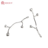 6PCS 18K Brass Flower Branch Charms Pendants for Diy Jewelry Making