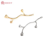 6PCS 18K Brass Flower Branch Charms Pendants for Diy Jewelry Making