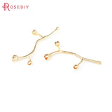 6PCS 18K Brass Flower Branch Charms Pendants for Diy Jewelry Making