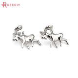6PCS 18K Brass Flower Branchs Charms Pendants for Diy Jewelry Making