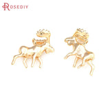 6PCS 18K Brass Flower Branchs Charms Pendants for Diy Jewelry Making