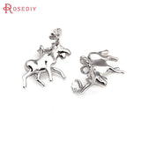6PCS 18K Brass Flower Branchs Charms Pendants for Diy Jewelry Making