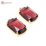 6PCS 18K Brass and Glass Charms Pendants Jewelry Making Supplies for Women