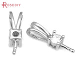 6PCS 18K Brass Zircon Half Hole Beads Charms Pendants High DIY Jewelry Making