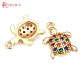 6PCS 18K Brass Zircon Charms Pendants DIY Jewelry Making Necklace Earrings