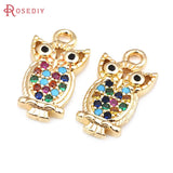 6PCS 18K Brass Zircon Charms Pendants DIY Jewelry Making Necklace Earrings