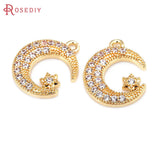 6PCS 18K Brass Heart Charms Pendants for Jewelry Making
