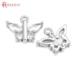 6PCS 18K Brass Heart Charms Pendants for Jewelry Making