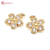 6PCS 18K Brass Heart Charms Pendants for Jewelry Making
