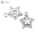 6PCS 18K Brass Heart Charms Pendants for Jewelry Making
