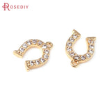 6PCS 18K Brass Zircon Leg Charms Pendants Jewelry Making Accessories
