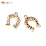 6PCS 18K Brass Zircon Leg Charms Pendants Jewelry Making Accessories