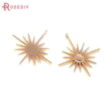 6PCS 18K Brass Star Charms Pendants for Jewelry Making