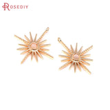 6PCS 18K Brass Star Charms Pendants for Jewelry Making