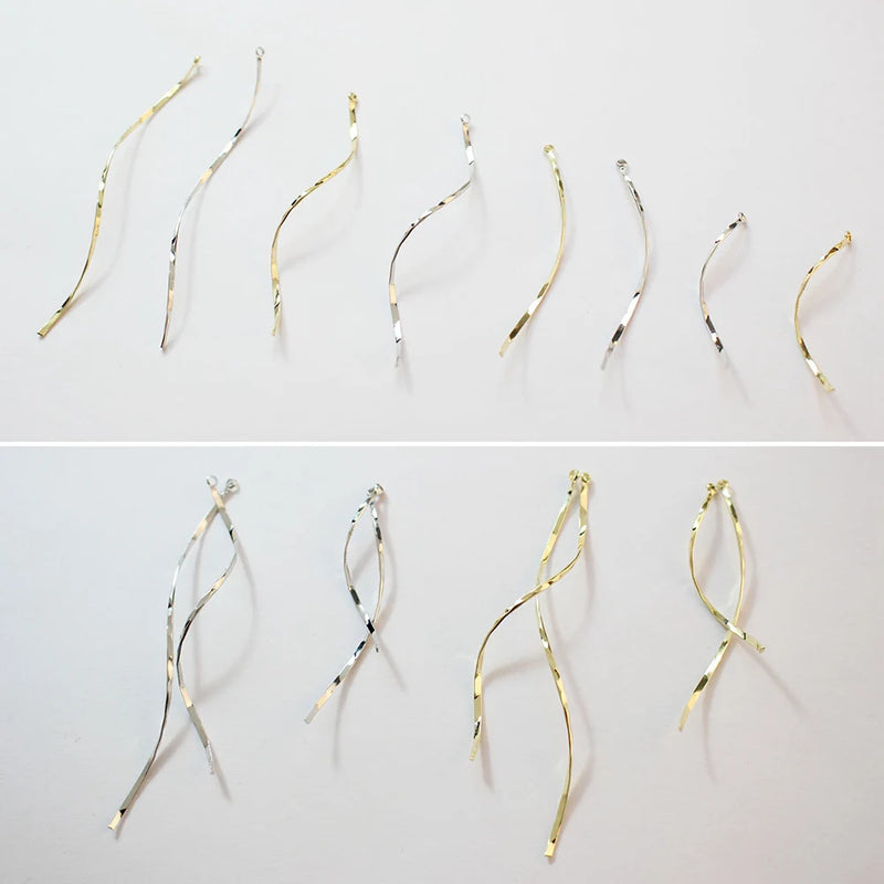 6PCS 18K Plated Fairy Copper Twist Rod S-Shaped Wire DIY Earrings Material