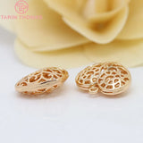 6PCS 24K Champagne Plated Brass Heart Charms Pendants DIY Jewelry