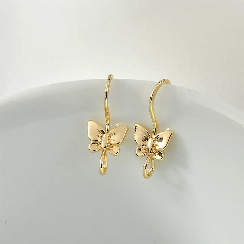 14K Plated Butterfly Stud Earring Making Supplies