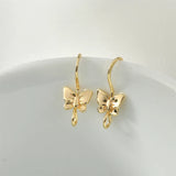 14K Plated Butterfly Stud Earring Making Supplies