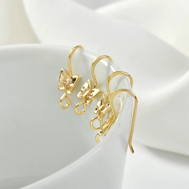 14K Plated Butterfly Stud Earring Making Supplies