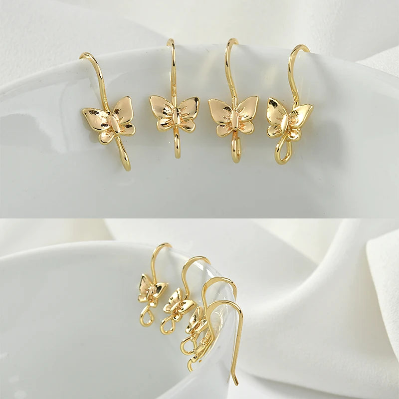 14K Plated Butterfly Stud Earring Making Supplies