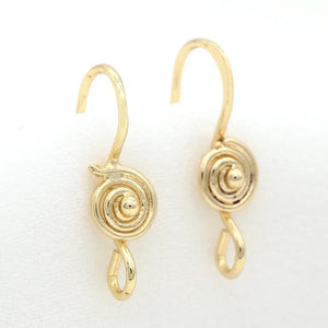 6PCS 20*5MM 14K Plated Round Earrings Hook for DIY Jewelry Making